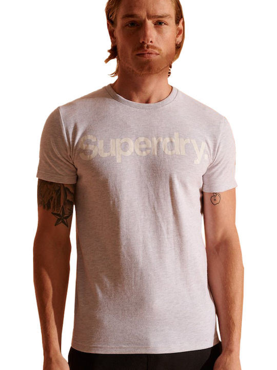 Superdry Core Ανδρικό T-shirt Γκρι με Λογότυπο