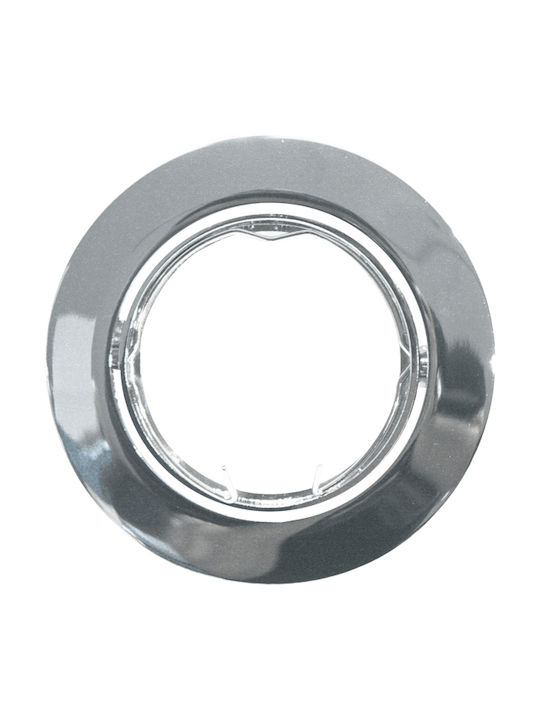 Aca Round Metallic Frame for Spot GU10 MR16 Adjustable Silver 8.1x8.1cm.