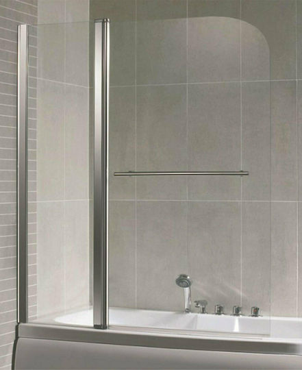 Gloria Glass-Bath Divider de verandă Cada de baie cu Cu balamale Ușă 115x140cm Chrome