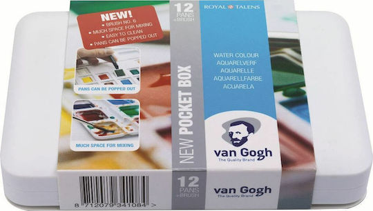 Royal Talens Van Gogh Σετ Νερομπογιές Πολύχρωμες με Πινέλο 12τμχ