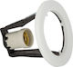 VK Lighting Round Metallic Recessed Spot with Socket E27 R80 White 12.5x12.5cm. 1pcs