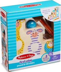 Melissa & Doug Baby Toy First Play Pound Roll Stairs made of Wood for 12++ Months