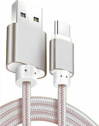 Geflochten USB 2.0 auf Micro-USB-Kabel Silber 1.68m 1Stück