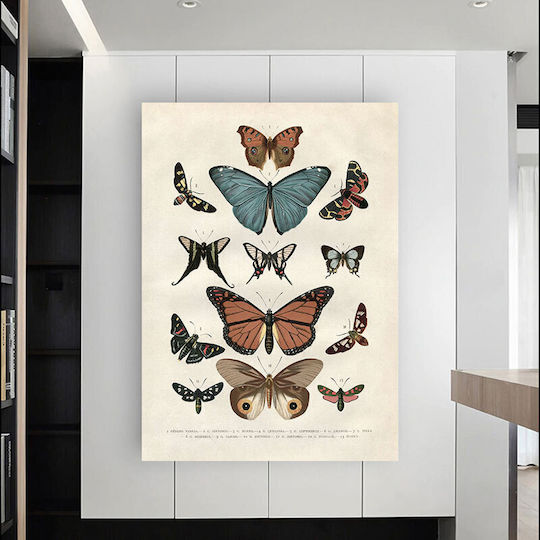 Fylliana Gold Butterflies Rahmen auf Leinwand 50x70cm
