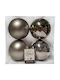 Hanging Ball Ornament Ornament Plastic Silver 10cm Set 4pcs