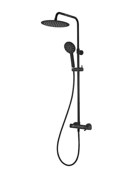 Interflex Art Line Coloană De Duș Reglabilă Fără Baterie 140cm Neagră