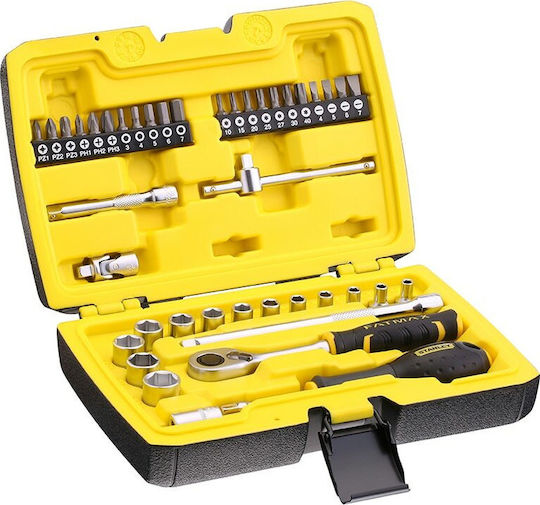 Stanley Set de chei tubulare și clichet 1\4" 42buc