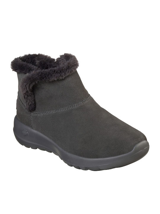 On The Go Joy Ghete dama Ankle Boots de catifea cu blană Culoare Full Face Gri