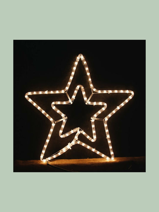 Decolight Χριστουγεννιάτικο Επιτραπέζιο Αστέρι Φωτιζόμενο Πλαστικό Λευκό 57x57εκ.