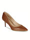 Ralph Lauren Leather Pointed Toe Tabac Brown Medium Heels Lanette