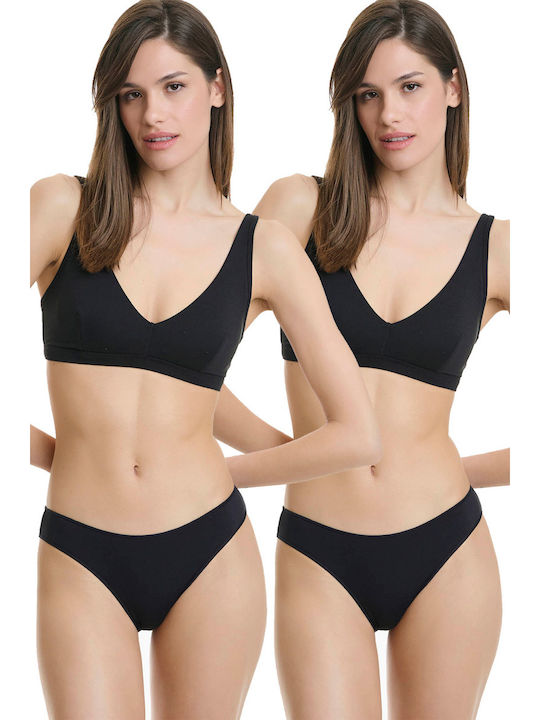 Walk Bamboo Women's Slip 2Pack Black