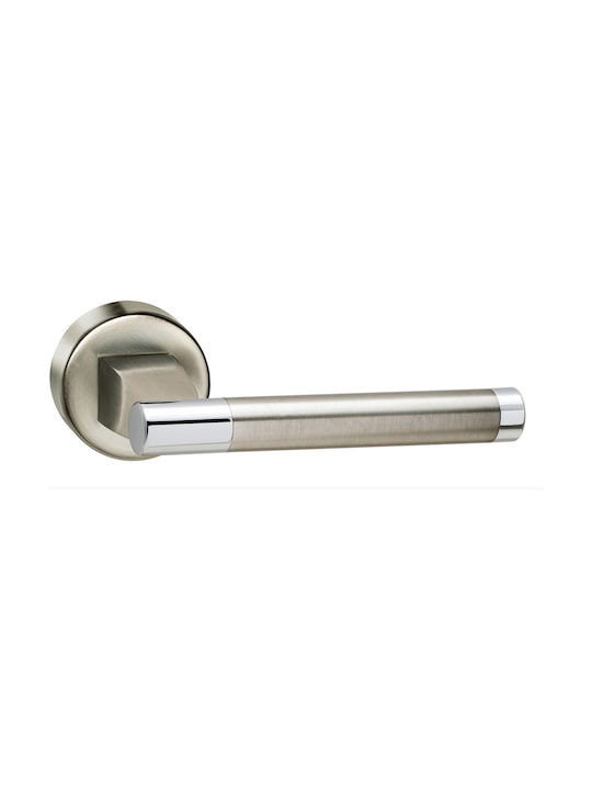 Viometale Lever Front Door with Rosette Right 06.700 Nickel