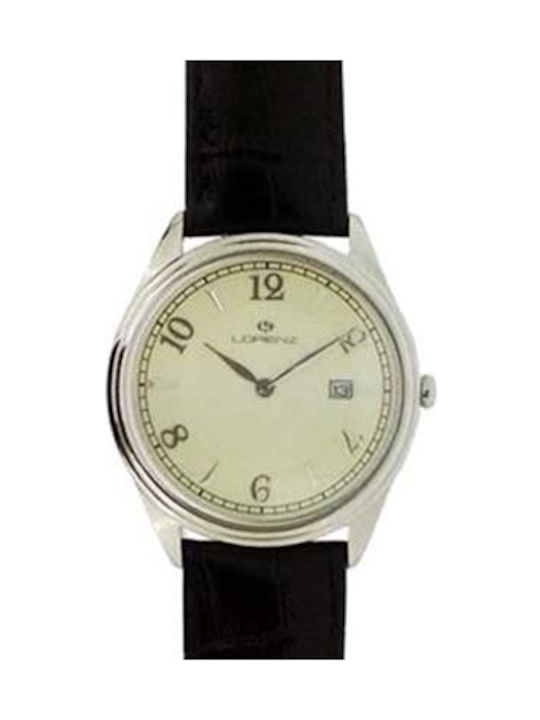 Lorenz Watch Battery with Black Leather Strap 026981BB-N