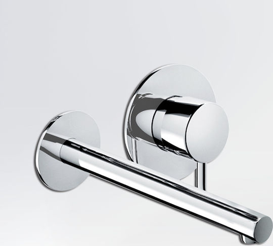 Eurorama Tonda Set Mischer & Auslauf für Wandmontage für für Waschbecken 1 Ausfahrt Chrome