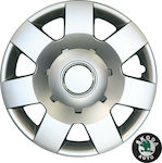 Croatia Cover Car Hubcap Set Skoda Fabia/Praktik with Skoda Emblem 14" 4pcs Silver