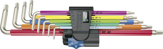 Wera Σετ 9 Κλειδιά Torx σε Σχήμα L 3967/9 TX SXL Multicol. HF Stainless
