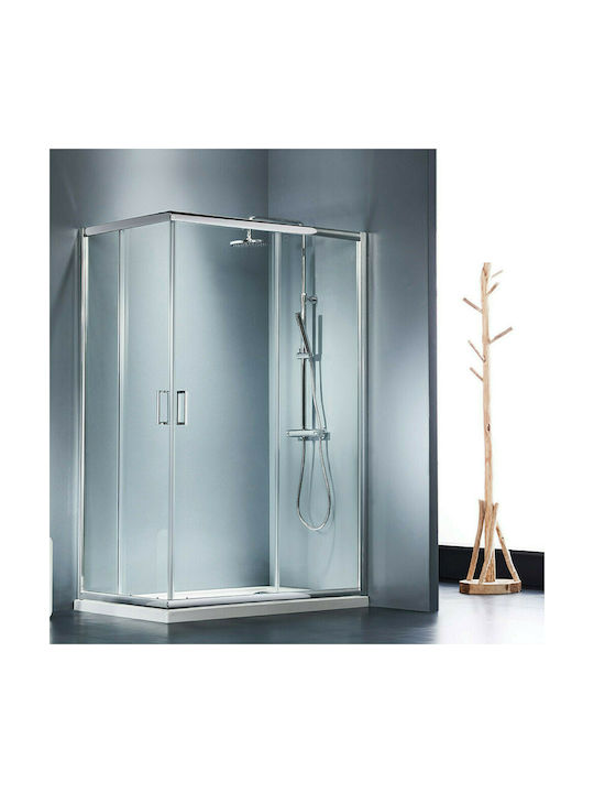 Starlet Corner Entry CS10070T-100 Cabin for Shower with Sliding Door 100x70x180cm Clear Glass