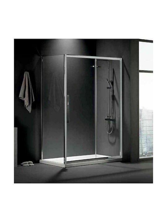 Devon Flow Slider SLF110C-100 Shower Screen for Shower with Sliding Door 107-111x195cm Clean Glass Chrome