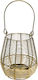 Zaros Lantern Metallic Tabletop Gold 14x14x18εκ. 1pcs