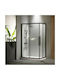 Devon Flow Corner Entry CF12080C-400 Cabin for Shower with Sliding Door 120x80x195cm Clean Glass Black Matt