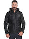 Splendid Herren Winter Jacke Leder Schwarz