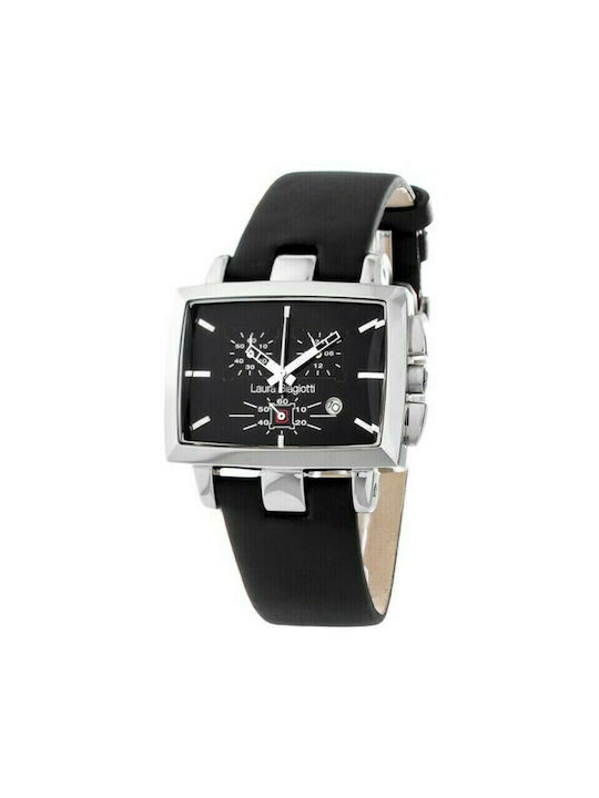 Laura Biagiotti Watch Chronograph Battery with Black Leather Strap LB0017M-02