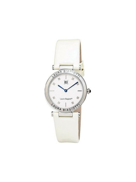 Laura Biagiotti Uhr mit Weiß Lederarmband LB0012L-05