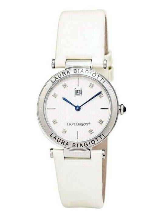 Laura Biagiotti Women's Watch with White Leather Strap