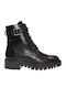 4289 Women's Leather Combat Boots Black