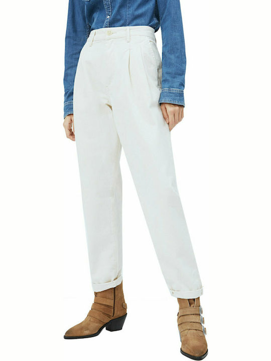 Pepe Jeans Ivy Ψηλόμεσο Γυναικείο Jean Παντελόνι σε Mom Εφαρμογή Λευκό