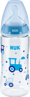 Nuk Plastikflasche First Choice Plus Temperature Control Gegen Koliken mit Silikonsauger für 6-18 Monate Blue Traktor 360ml 1Stück 10.216.248