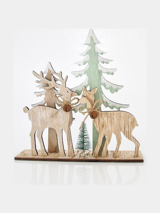 Eurolamp Christmas Wooden Figure Reindeer Green 21x21x5cm