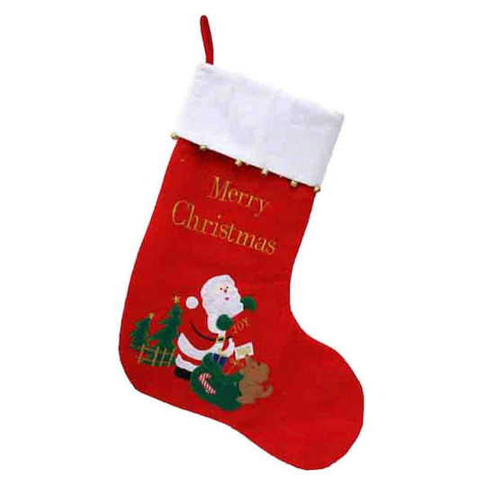 Christmas Decorative Red Socks with Santa Claus L55xH66cm
