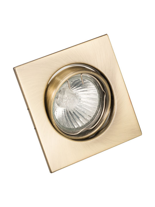 Inlight 43278 Pătrat Metalic Recessed Spot with Socket GU10 Oxydent in Rose Gold color 8x8cm