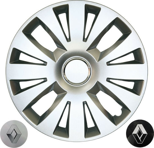 Croatia Cover Auto Radkappen Set mit Marke Renault 4Stück 15" Silber