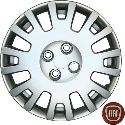 Croatia Cover Car Hubcap Set with Fiat Emblem 15" 4pcs Silver