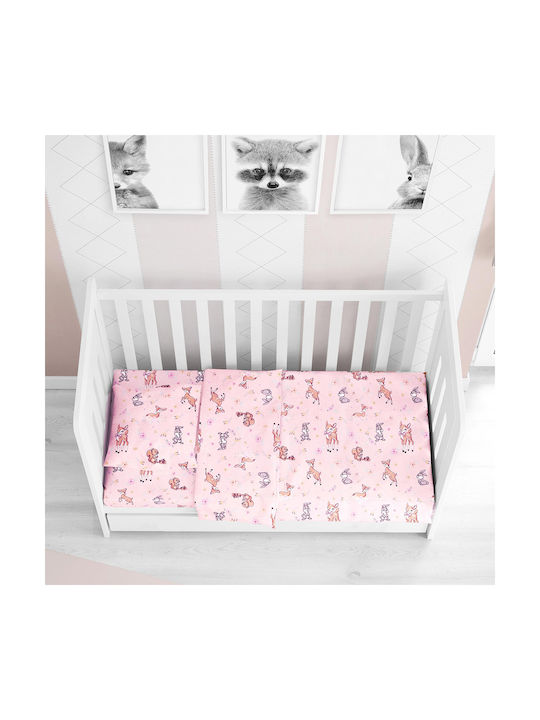 Dimcol Baby Duvet Cover Reindeer 117 Pink 120x160cm