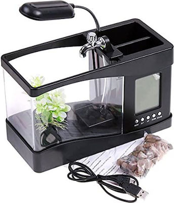 Fish Aquarium Capacity 1.5lt with Lighting and Black 2152