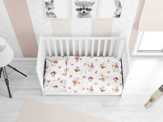Dimcol Βρεφική Παπλωματοθήκη Κουκουβάγια 45 White 120x160εκ.
