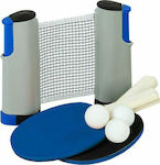 Επιτραπέζιο Δίχτυ Ping Pong Φορητό με Ρακέτα και Μπάλες