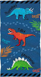 Moses Μαγική Kids Beach Towel Blue Dinosaurs 60x30cm