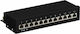 Goobay Shielded Patch Panel for Rack 1U with 12 cat6 Ports Black