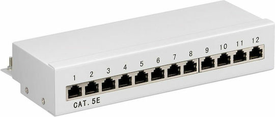 Goobay Patch Panel για Rack 1U 12 Θυρών cat5e Γκρι