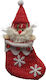 Weihnachtliche Dekorative Socke mit Άγιο Βασίλη Höhe 25cm. Rot