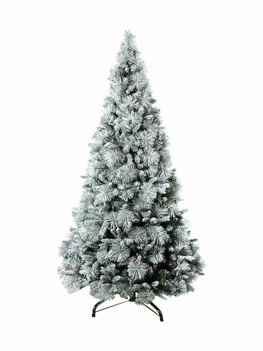 Βοράς Snowy Christmas Green Tree with Metallic Base and Built in Branches H180cm