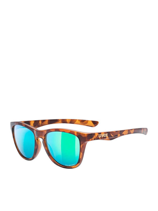 Uvex Lgl 48 Colorvision Unisex Sunglasses with Brown Tartaruga Plastic Frame and Green Mirror Lens S5320636695