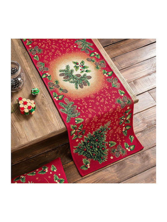 Gofis Home Christmas Fabric Tablecloth Ornament L100xW40cm