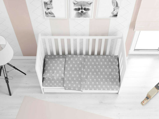 Dimcol Βρεφική Παπλωματοθήκη Star 35 Grey 120x160εκ.