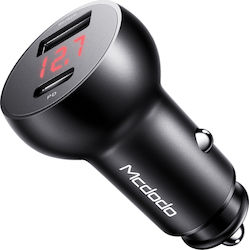 Mcdodo Φορτιστής Αυτοκινήτου με Θύρες 1xUSB-A 1xType-C