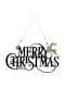 Iliadis Christmas Wooden Figure Sign Black Length 32cm Merry Christmas Merry Christmas